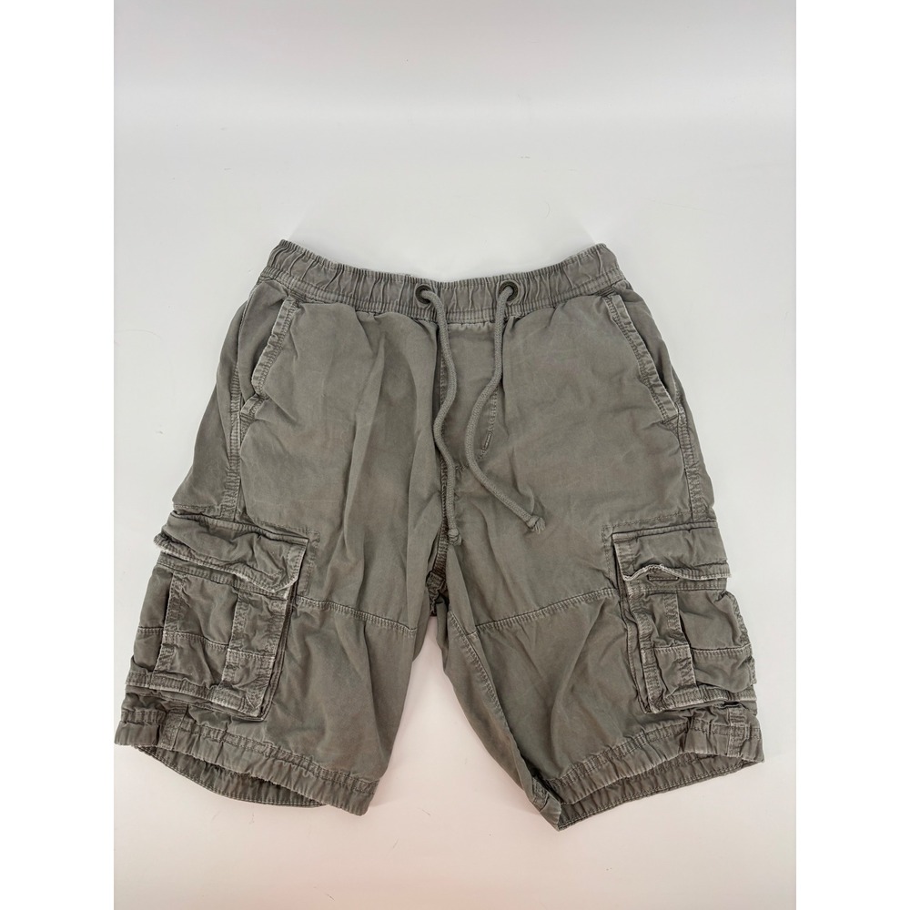 Abercrombie & Fitch Mens Gray Cargo Shorts Elastic Waist Drawstring Size XS